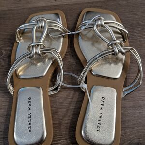 Azalea Wang Stetson Gold sandals, size 8